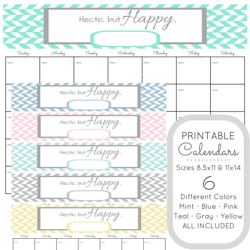 printable bundle wall calendars hectic but happy desk calendar