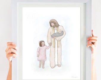 Jesus Christ Holding Children Art: Baby Loss Memorial Print (Digital Download)
