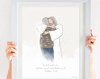 Well done, my good and faithful servant, Gift for Grief, Condolence Art, Scripture Printable, Printable Art, Passing On, Passing Away, Jesus