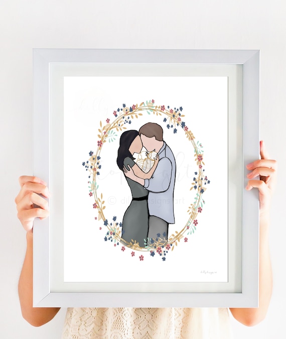 Parents Holding Twins Memorial Art Print, Religious Drawing (Digital Download)