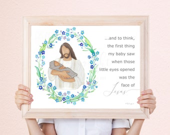 Angel Baby Memorial Portrait: Grief Gift, Rainbow Baby (Digital Illustration)
