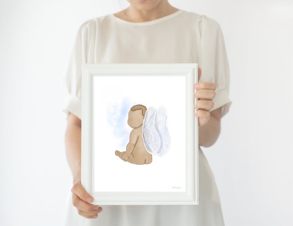 Our Guardian Angel, Baby Loss Printable, Angel Wings, Pregnancy Loss Gift, Baby Death Gift, Gift for Grieving Mom, Stillbirth, Still born