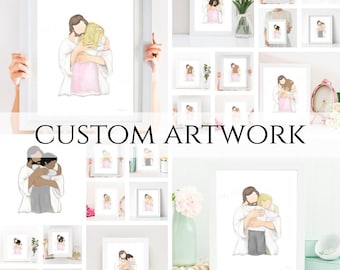 Custom Artwork, Christ and Child, Child Comfort, Primary, Child Loss, Church Art, Primary Gift, Bereavement Gift, Watercolor, Painting, Art