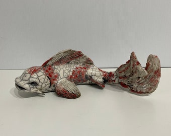 Ceramic raku Koi carp