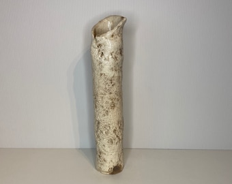 Raku ceramic vase imitation birch soliflore