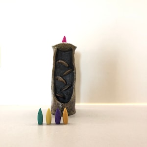 Ceramic raku Incense Burner cascade
