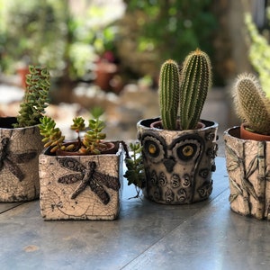 Raku Flower Pot Bamboo - Etsy