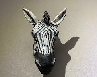 céramic raku Zebra trophy