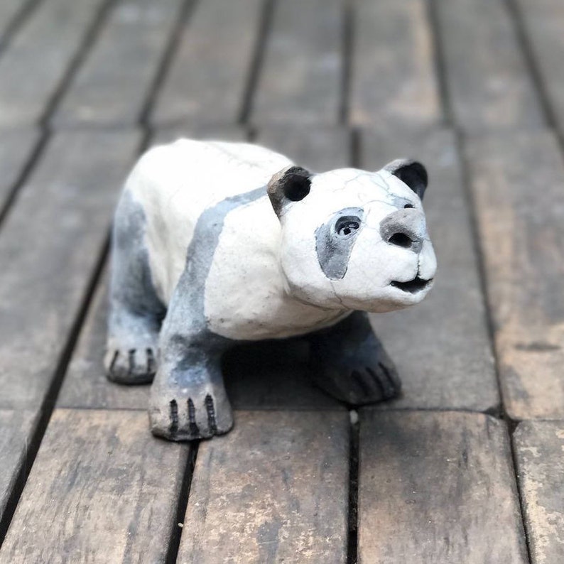 Ceramic raku Panda image 1