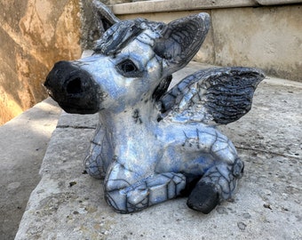 céramic raku Baby Pegasus