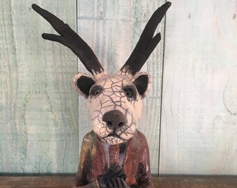 céramic raku Mister Deer