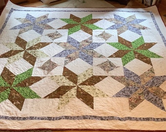 homemade quilt 90x90 The Big Star