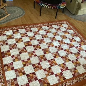 homemade quilt 75x88 Petal Song for Riley Blake by Corri Sheff