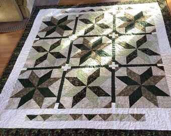 homemade quilt 88x94 The Big Star - always a favorite pattern