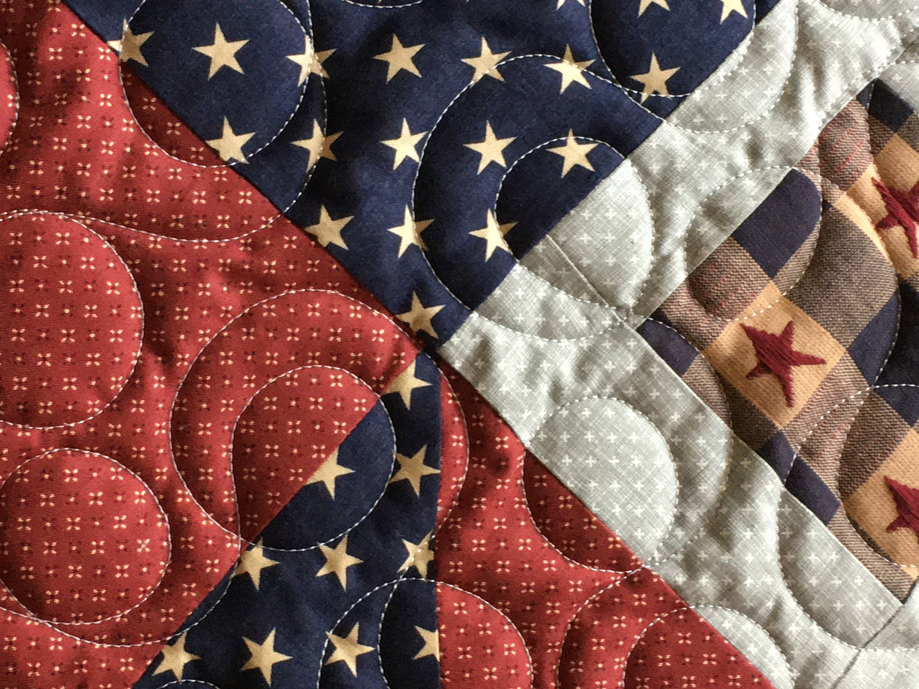 Homemade quilt 60x70 RED WHITE BLUE Etsy