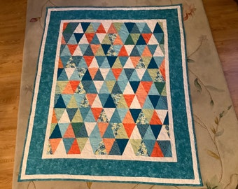 homemade quilt 46x56 Baby Boy