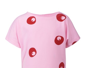 T-shirt  EYES print pink. Toddler shortsleeve