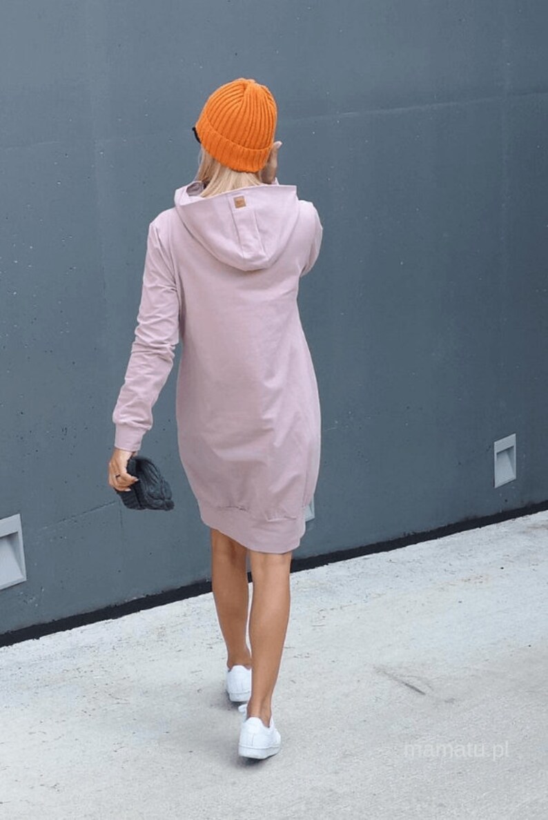 Nursing long dress with hoodie. Hoodie dress. Etsy