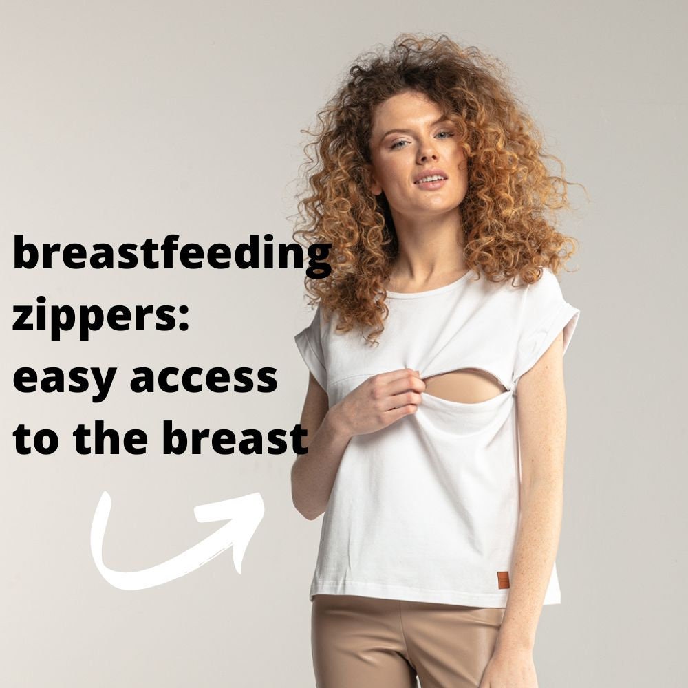 Breast Feeding Nursing Tops With Zippers Nursing Vest Tops Uk