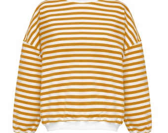 Yellow striped nursing sweatshirt. Breastfeeding-friendly fashion. Maternity clothing. Babyshower gift