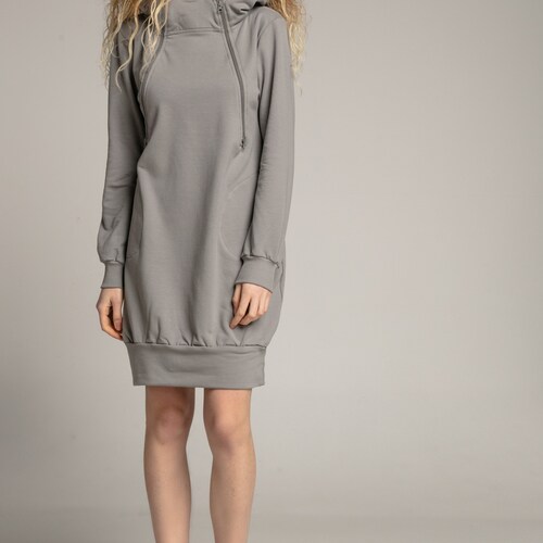 Nursing Long Dress With Hoodie. Hoodie Dress. Etsy