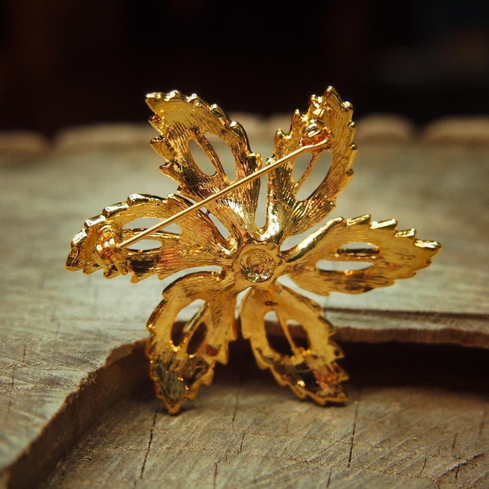 Spring Brooch Model Spring Flower Brooch Antique Vintage Styled, Bridesmaid, Rhinestone ...
