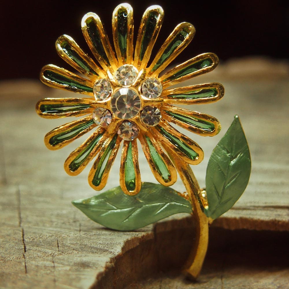 Sunflower Brooch Antique Vintage Styled Bridesmaid Etsy Australia