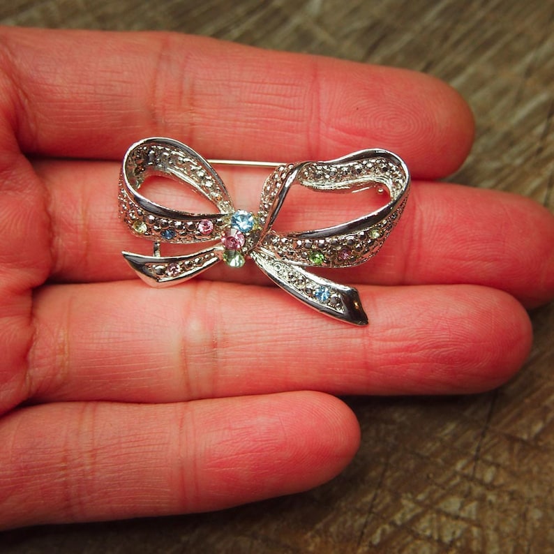 Ribbon Bow Brooch Antique Vintage Styled Bridesmaid Etsy