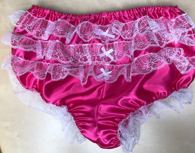 Erotic frilly satin knickers fits 34-42 Sissy Panties Erotic | Etsy