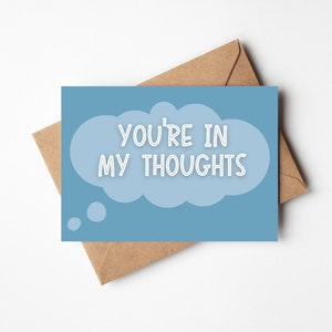 Sei nei miei pensieri Biglietto di simpatia / Biglietto di auguri con bolle di pensiero / Pensando a te / Guarisci presto / Biglietto stampabile / Biglietto di divorzio