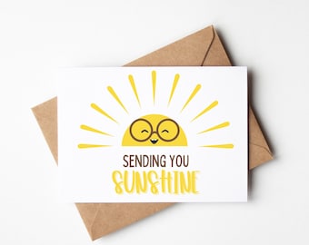 Sunshine Card | Box of Sunshine Card | Thinking of You | Gift Basket Card |  Printable Card | Smiling Sun | Sending you Sunshine