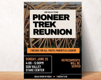 LDS Pioneer Trek Fireside Template | Post Trek Reunion Fireside | Martin's Cove Flyer | DYI Event Flyer | DYI Flyer Template | Pioneer Trek