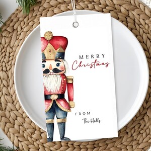 Printable Merry Christmas Gift Tag, Xmas Christmas Gift Tag, Nutcracker Merry Christmas Favor Tag, Christmas Party Favor Tag, Watercolor