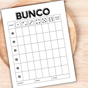 Bunco Score Sheet | Bunco Score Card | Dice Game |  Bunco Game | Canva Editable Template | Printable Bunco Score Card | Bunco Score Pad