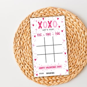 Imprimable| Carte de Saint-Valentin | XOXO Tic Tac Toe | Joyeuse Saint-Valentin | Étiquette de faveur de la Saint-Valentin | Salle de classe Saint-Valentin | Conjoint Valentine |