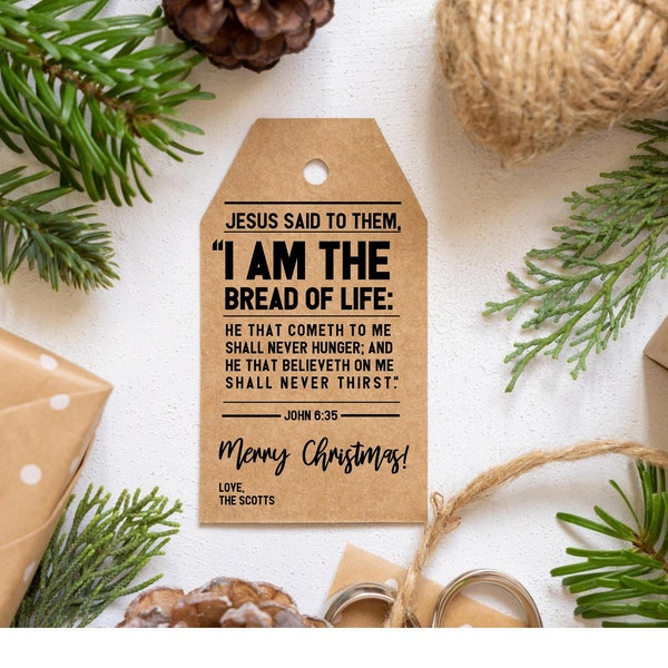 Bread of Life | Christian Gift Tags, Merry Christmas Tags, Nativity Christmas Tag