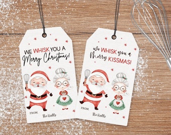 We Whisk You a Merry Kissmas | Editable Christmas Tag | Editable Gift Tag | Hang Tag | Fun Neighbor Gift | Whisk Gift