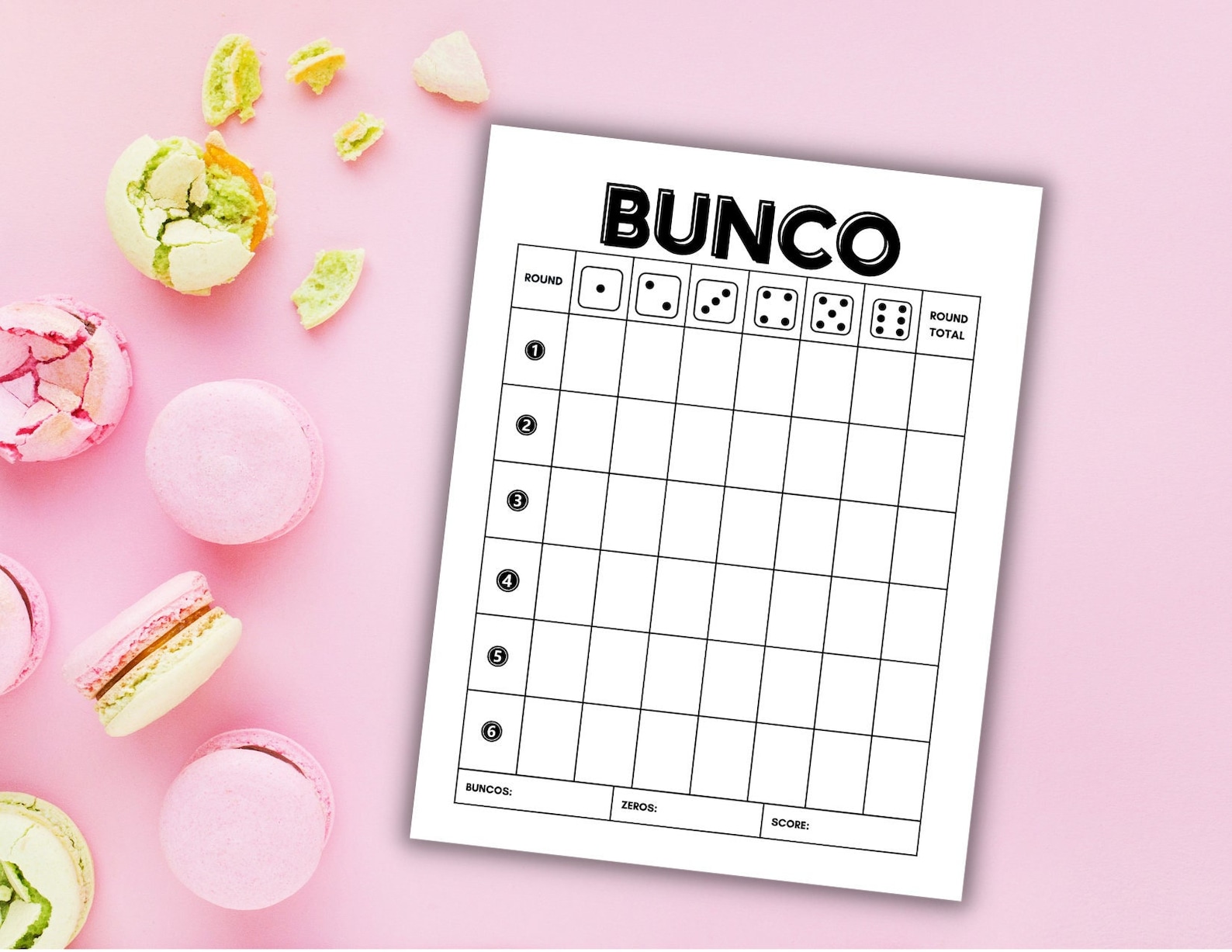 Bunco Score Sheet Dice Game Bunco Game Canva Editable Template Etsy