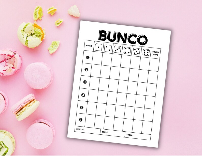 Bunco Score Sheet Dice Game Bunco Game Canva Editable Template Etsy