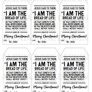 Bread of Life Christmas Gift Tag, Merry Christmas Gift, Christian Gift ...