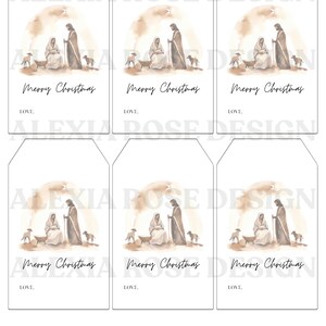 Printable Gift Tag | Nativity Gift Tags | Merry Christmas Tags | Merry ...