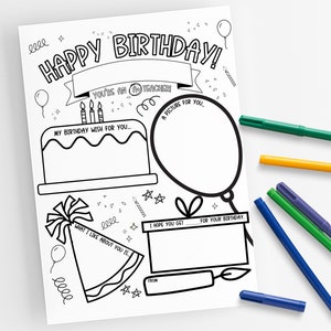 Happy Birthday Teacher | Thank You Teacher Printable | Teacher Appreciation Printable | Student Teacher Gift | Kid Gift | Classroom Gift |