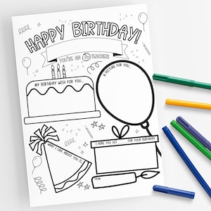 Gelukkige verjaardag leraar | Bedankt leraar afdrukbaar | Leraarwaardering afdrukbaar | Student-leraar cadeau | Kindcadeau | Klascadeau |