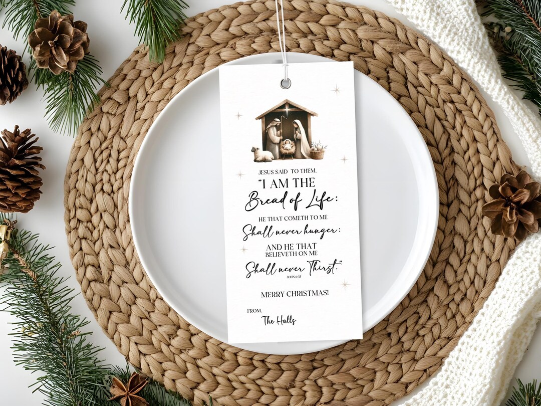 Bread of Life Christmas Tag | Editable Gift Tag | Merry Christmas Tag ...