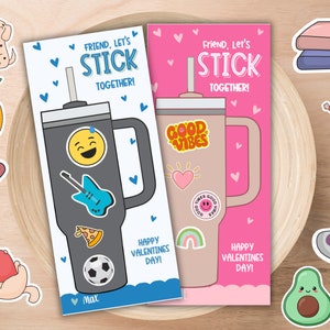 Stickers bouteille d'eau pour enfants Saint-Valentin | Valentin en classe | Saint-Valentin scolaire | Joyeuse Saint-Valentin | Imprimable Saint-Valentin | Sans bonbons