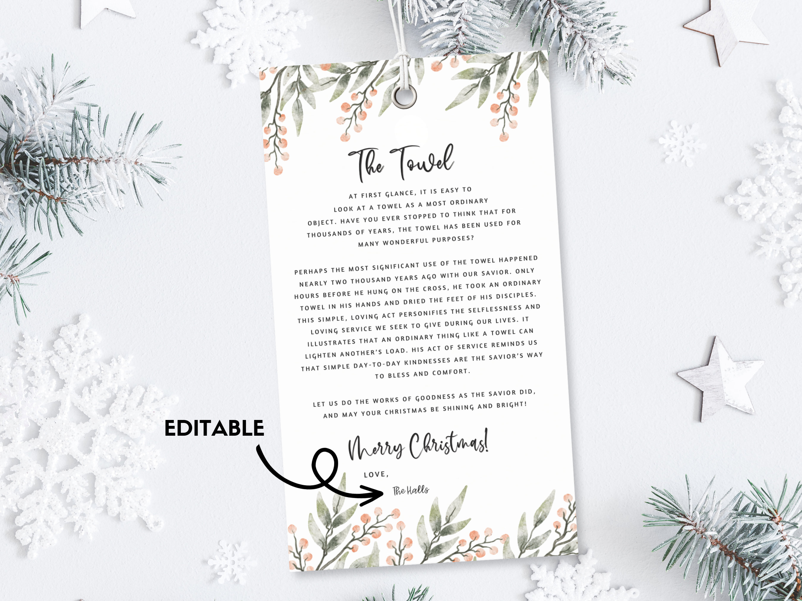 christmas towel poem | merry christmas tag | christ christmas