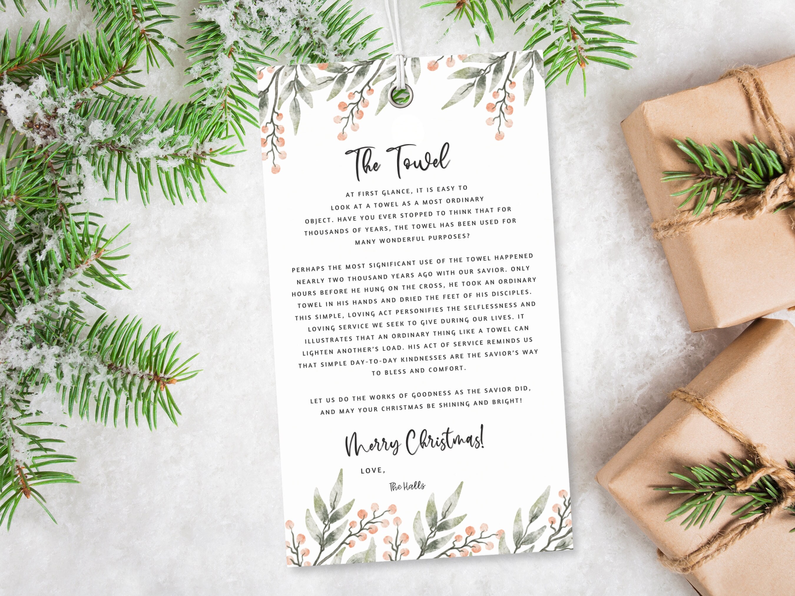 Christmas Towel Poem Merry Christmas Tag Christ Christmas Message
