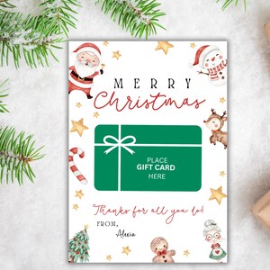 Weihnachtsgeschenkkartenhalter, Weihnachtsgrüne, Heilige Beere, Aquarell Weihnachten, einfaches Weihnachtsgeschenk, 5x7 Geschenkkartenhalter, bearbeitbar