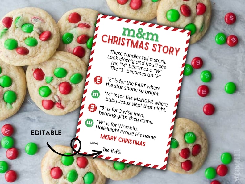 M&amp;M Christmas Story | Poem | Merry Christmas Tag | Christ Christmas ...