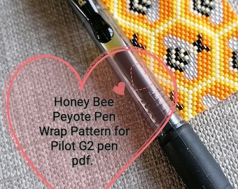 Patrón de envoltura de pluma de peyote Honey Bee para adaptarse a la pluma Pilot G2 PDF